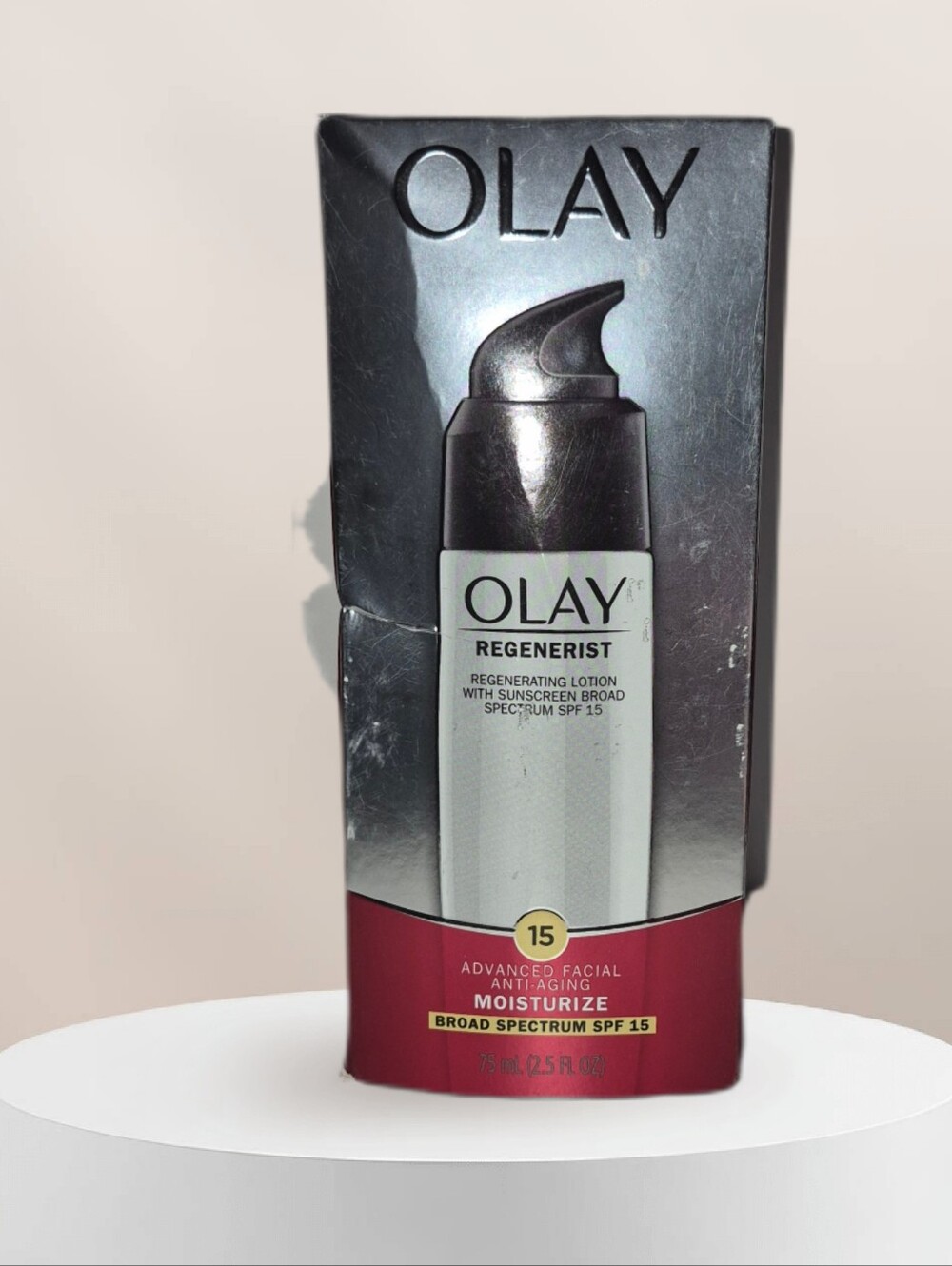 OLAY Regenerist Moisturizer in Silver and Red Packaging